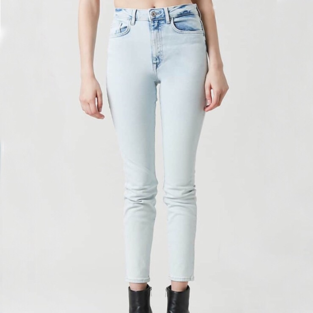 High Rise Light Denim Skinny Jeans